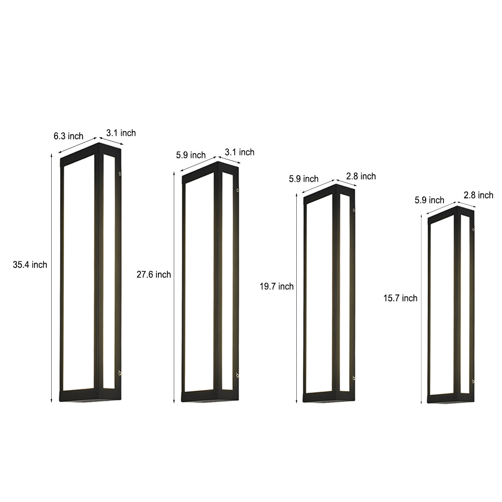 Rectangular LED Waterproof Black Modern Outdoor Exterior Light Wall Lamp - Lamp Outdoor