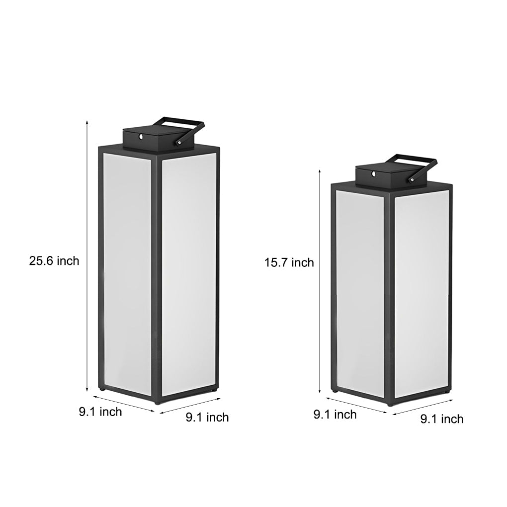 Square Lantern Portable Rechargeable LED Waterproof Solar Lawn Lights - Lamp Outdoor