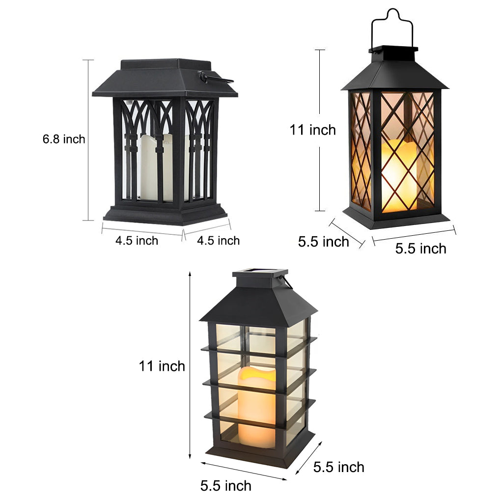 Portable Lantern Waterproof LED Intelligent Black Solar Outdoor Lights - Lamp Outdoor