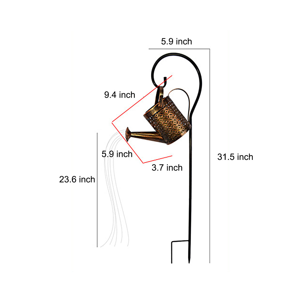 Iron Kettle Shower LED Solar Garden Light Unique and Efficient Outdoor Illumination - Lamp Outdoor