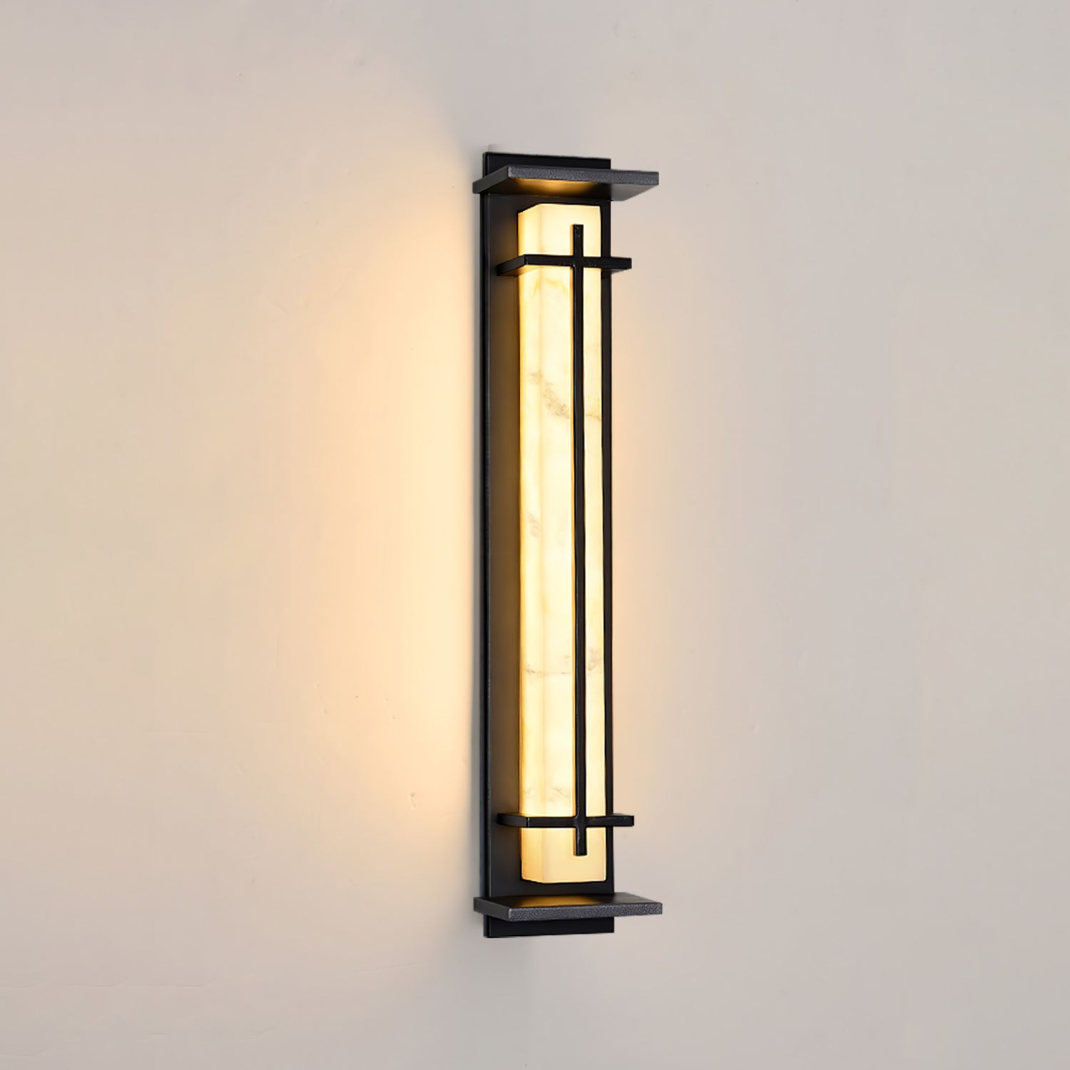 Square Outdoor Wall Light Imitation Alabaster Waterproof - Lamp Outdoor