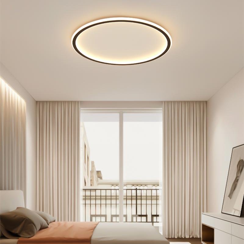 Bertina Round Framed Industrial Metal Flush Mount Ceiling Lights - Lamp Outdoor