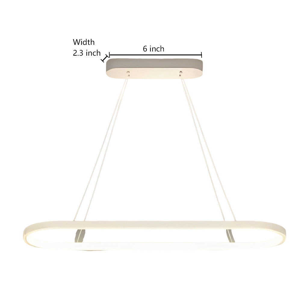 Modern Oval Hanging Chandelier with Remote Control - Lamp Outdoor