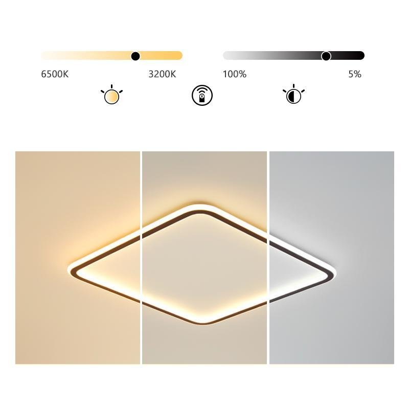 Square Industrial Black Flush Mount Ceiling Lights for Bedroom - Lamp Outdoor