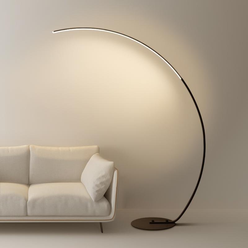 Black Aluminum LED Dimmable Arc Floor Lamps - Lamp Outdoor