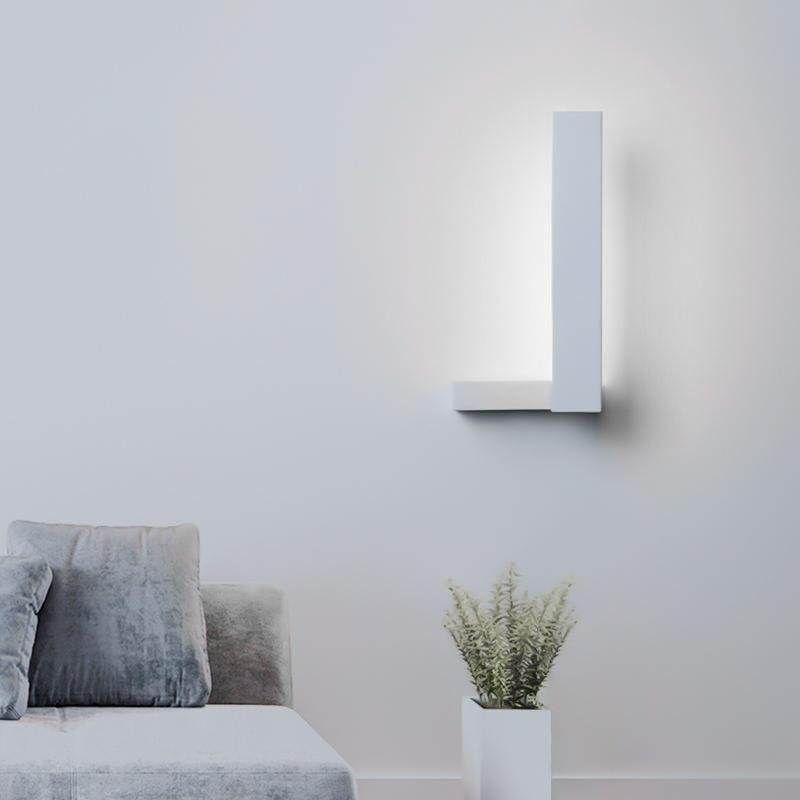 Modern LED L Shaped Black White Wall Sconce - Lamp Outdoor