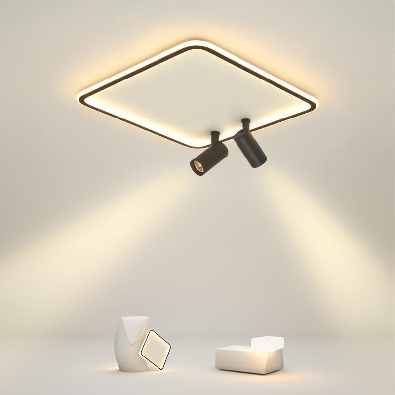 Black Square Industrial Flush Mount Spotlight - Lamp Outdoor