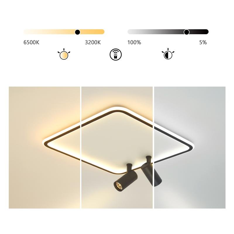 Black Square Industrial Flush Mount Spotlight - Lamp Outdoor
