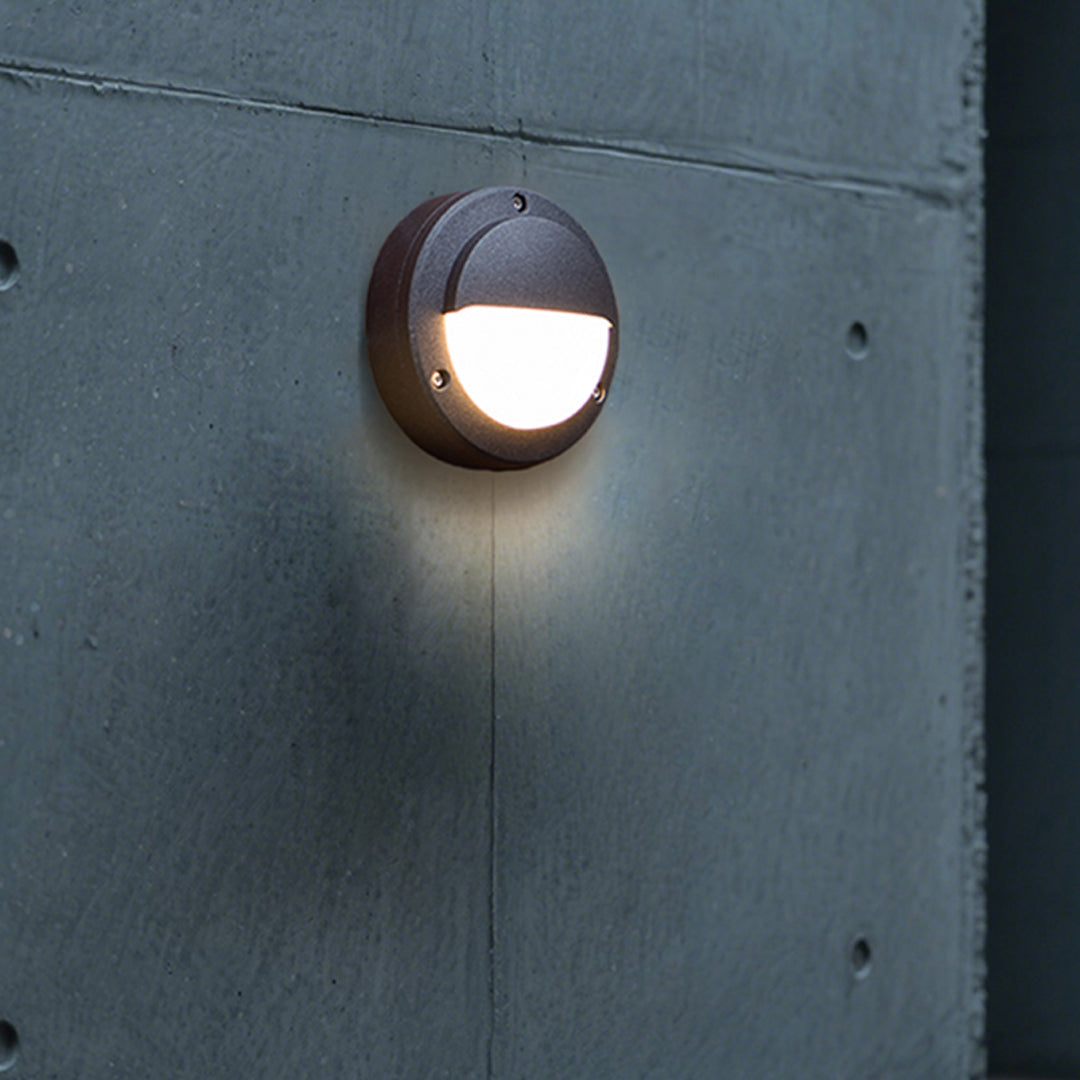 Round Outdoor Wall Sconce Waterproof Minimalist Style - Lamp Outdoor