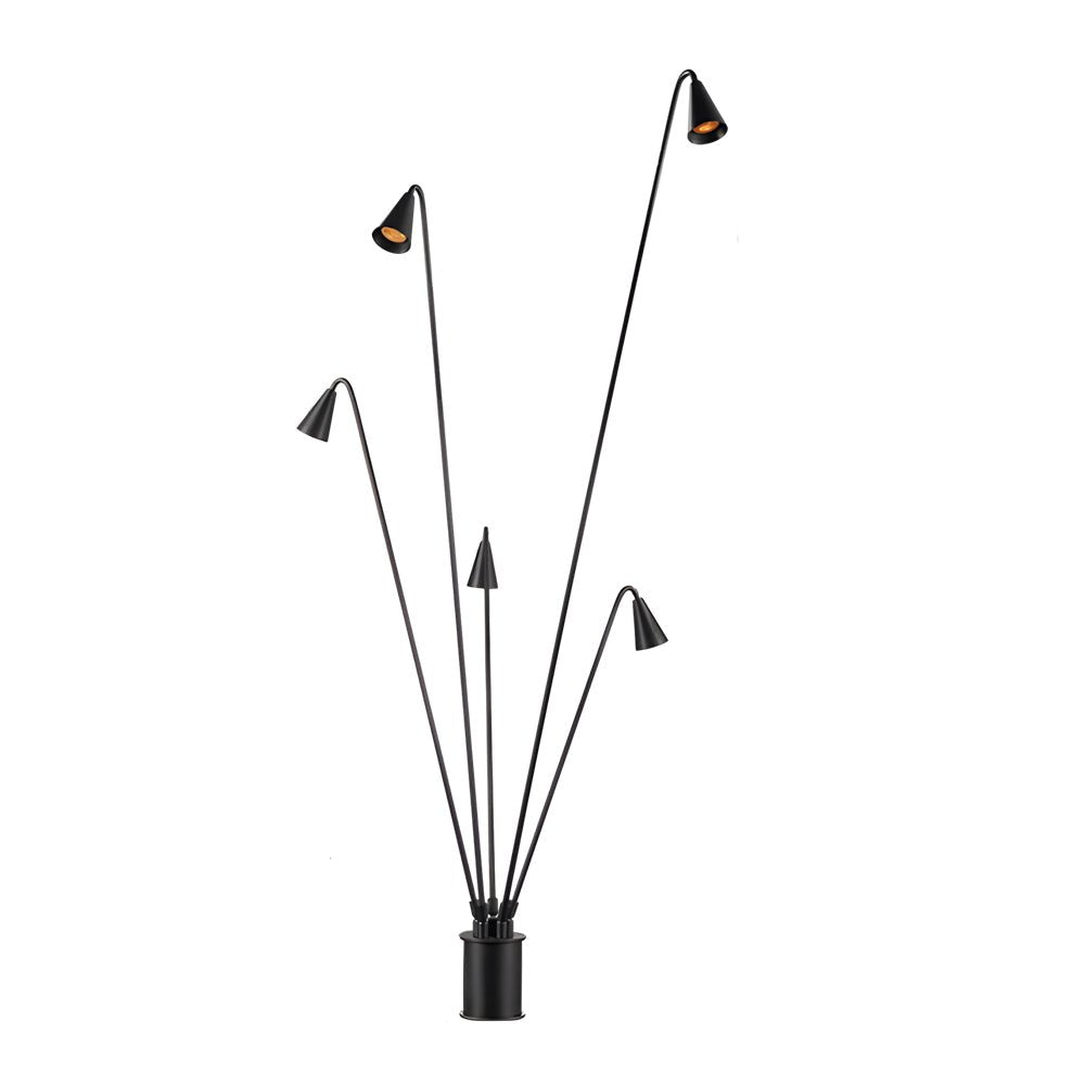 Classic Industrial Black Multi-Head LED Floor Lamp - Lamp Outdoor