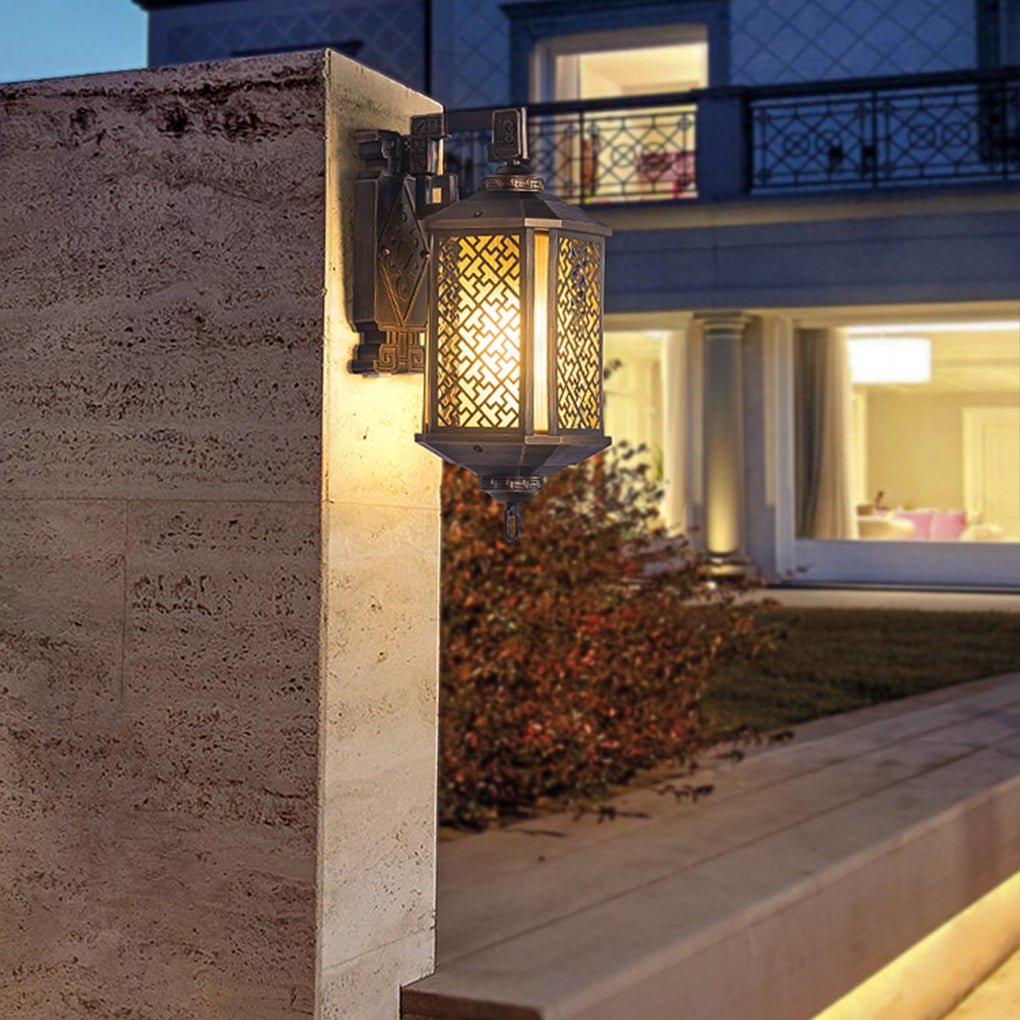 Classical Hollow Pattern Outdoor Waterproof Wall Lamp for Villa Courtyard Corridor - Lamp Outdoor