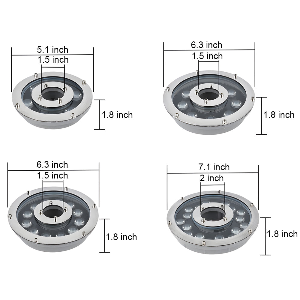 LED Fountain Light Waterproof Aluminum - Lamp Outdoor