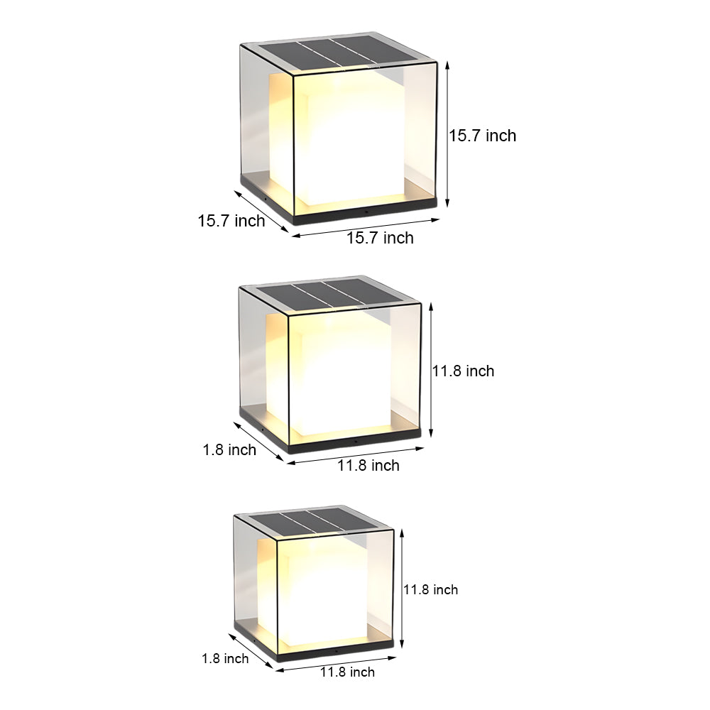 Square Gate Pillar Lights Waterproof Outdoor Minimalist Style - Lamp Outdoor