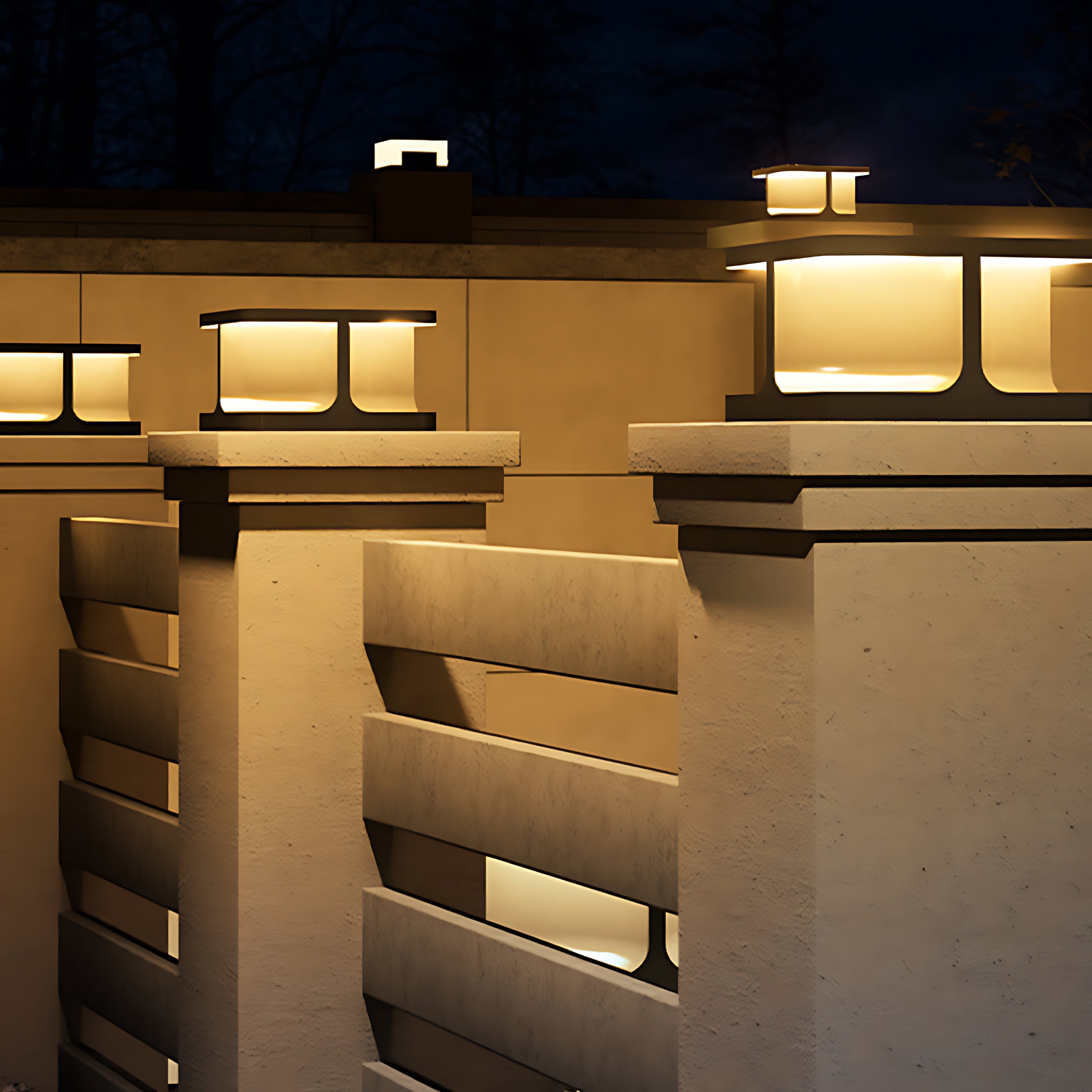 Modern Square Pillar Lights Waterproof Stainless Steel Courtyard - Lamp Outdoor