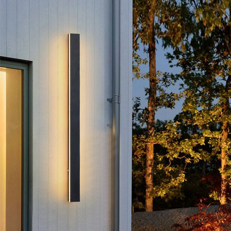 Arisha Ripple Minimalist Linear LED Outdoor Wall Lamp Metal Garden Corridor Balcony - Lamp Outdoor