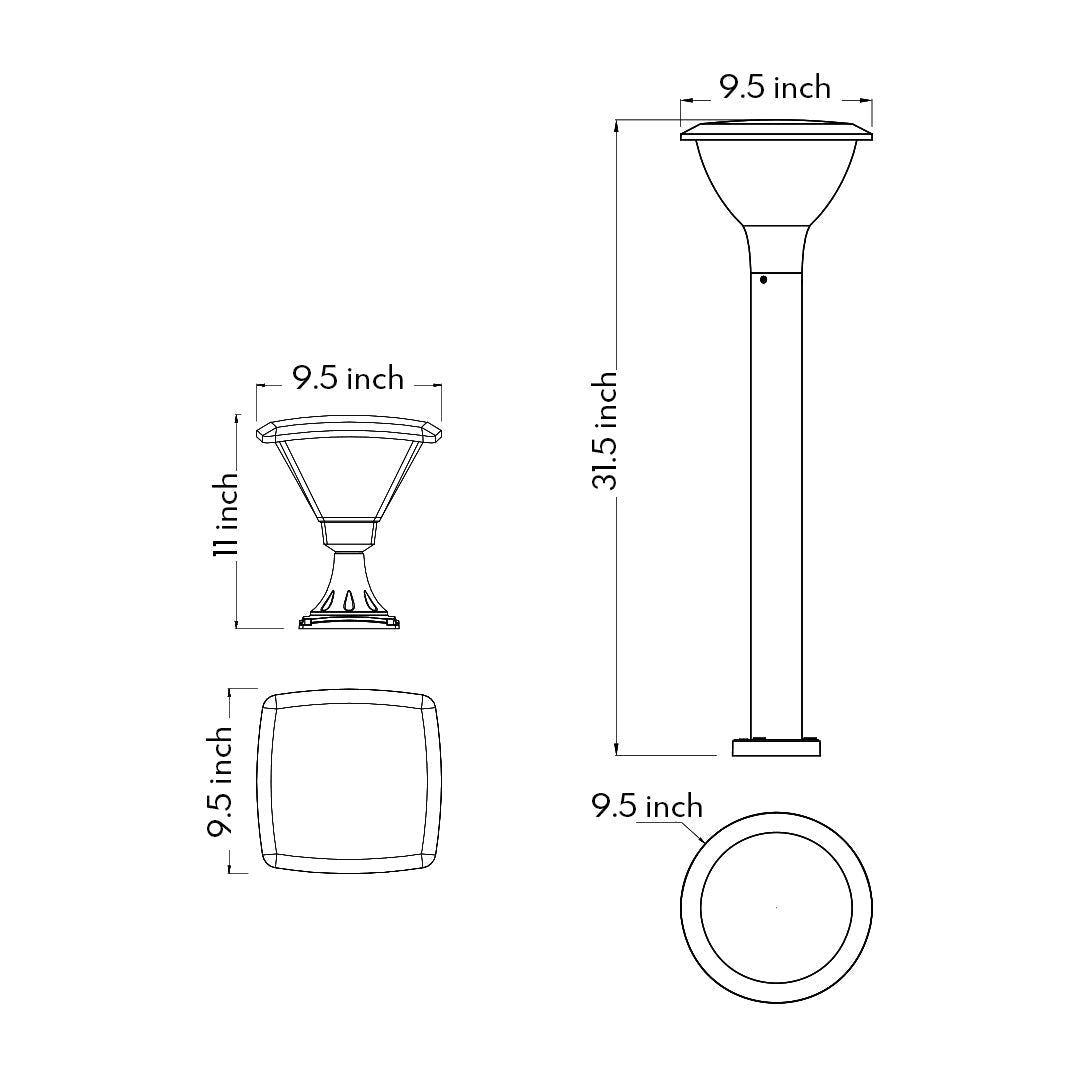 Outdoor Garden Light Pole Minimalist Modern Style - Lamp Outdoor