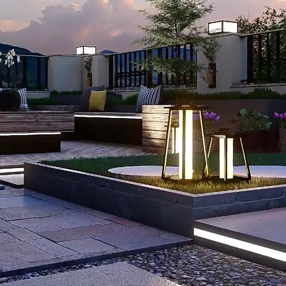 Waterproof Stainless Steel Tapered Floor Lamp Japanese-Style - Lamp Outdoor