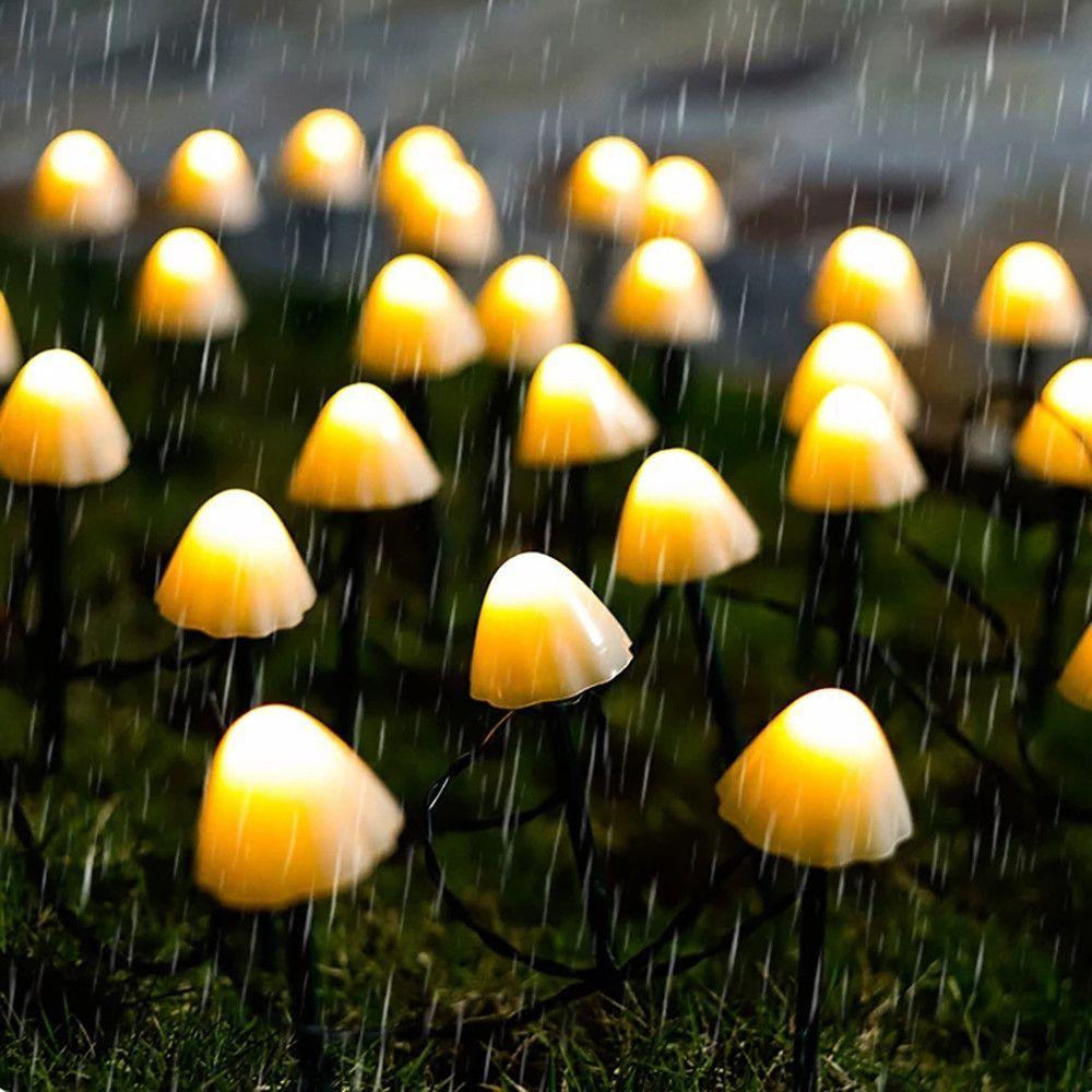 Outdoor Mini Mushroom RGB Solar 16.40 ft String Lights - Lamp Outdoor