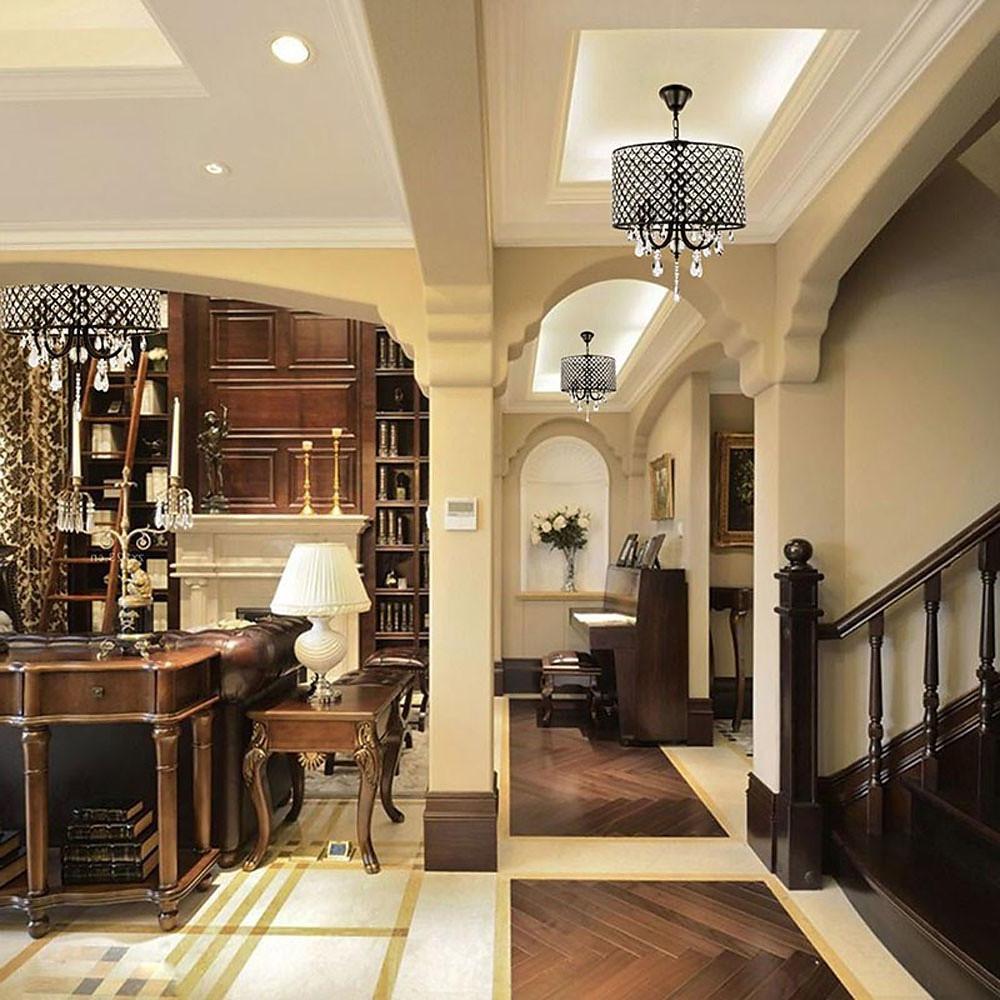 Electroplated Metal Crystal LED Country Chandeliers Kitchen Pendant Light - Lamp Outdoor