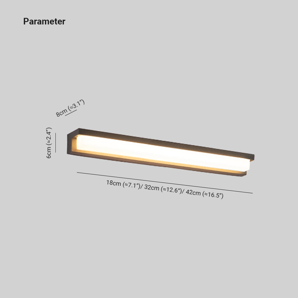 Ray Modern Rectangular Metal Acrylic Outdoor Solar Wall Lamp - Lamp Outdoor