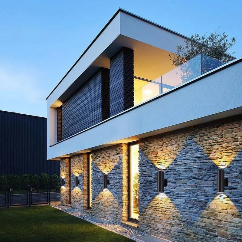 Ray Minimalist Double-headed LED Outdoor Wall Lamp Metal Glass Garden Corridor - Lamp Outdoor