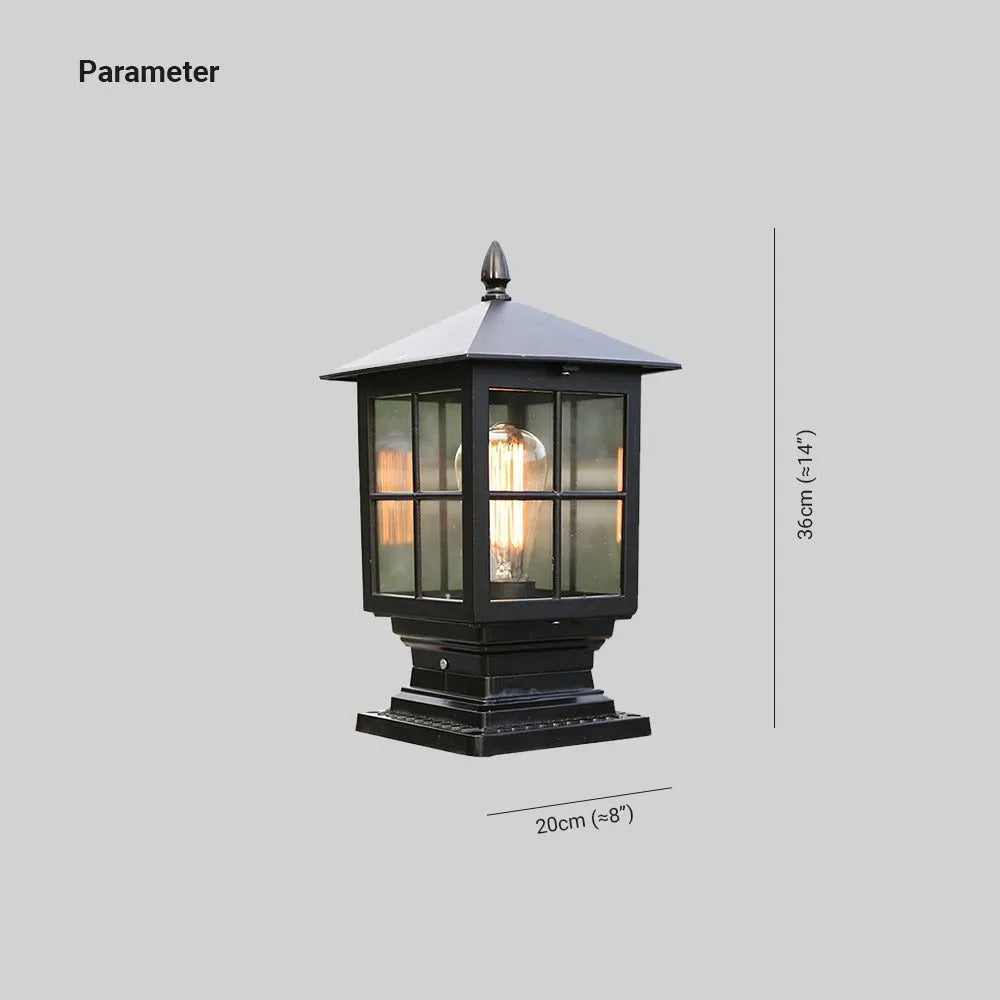 Ray Modern Metal Glass Lantern LED Outdoor Light Post - Lamp Outdoor