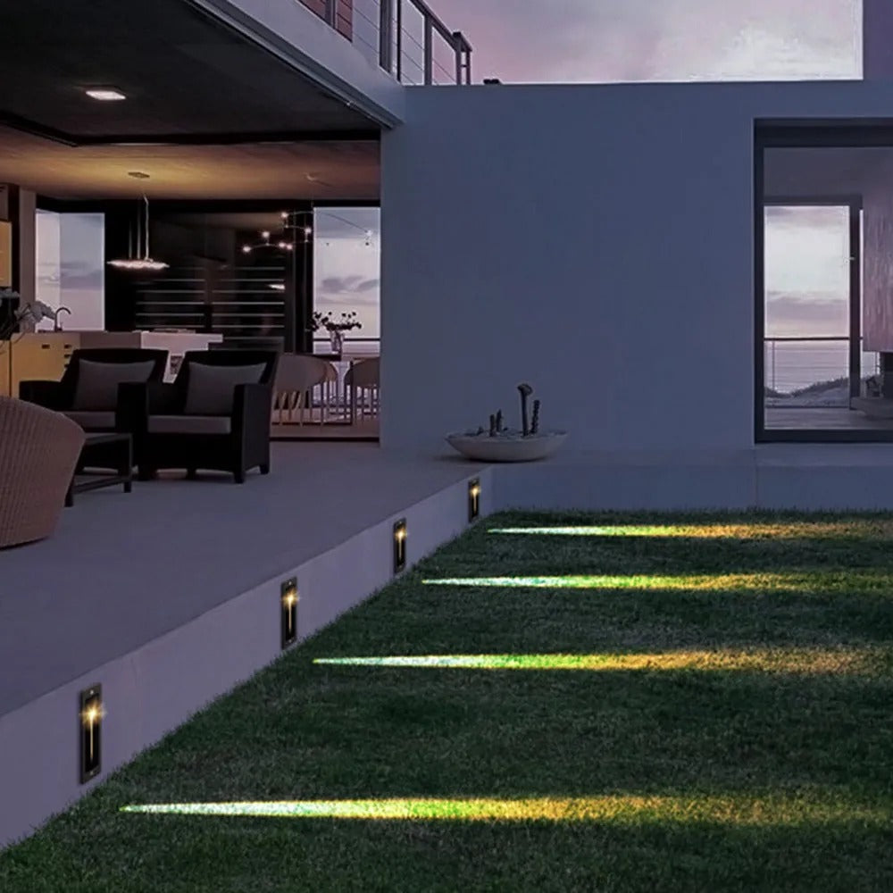 Ray Modern Metal Rectangular Outdoor Deck/Step Light, Gray - Lamp Outdoor
