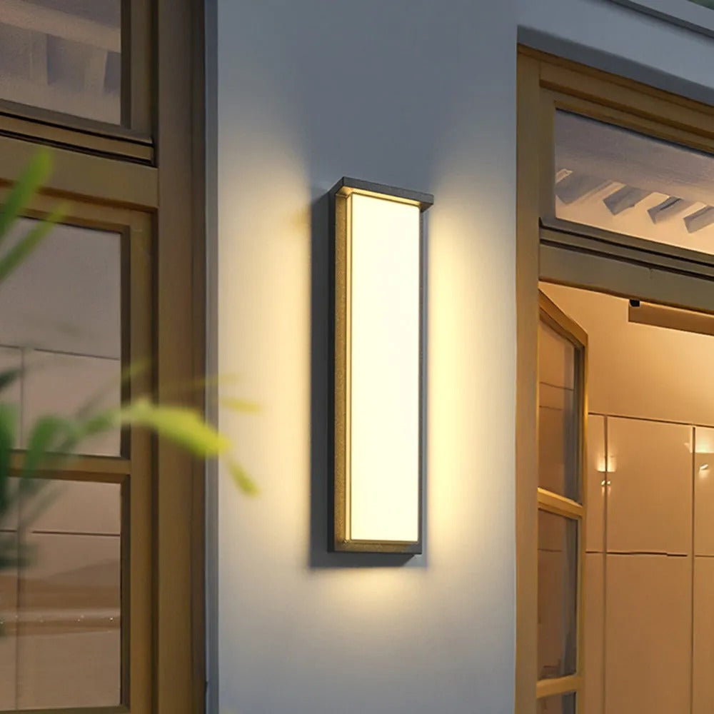 Ray Modern Minimalist Rectangular Metal Outdoor Wall Lamp - Lamp Outdoor