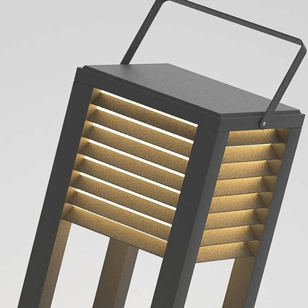 Ray Vintage Cuboid Metal Outdoor Floor Lamp - Lamp Outdoor