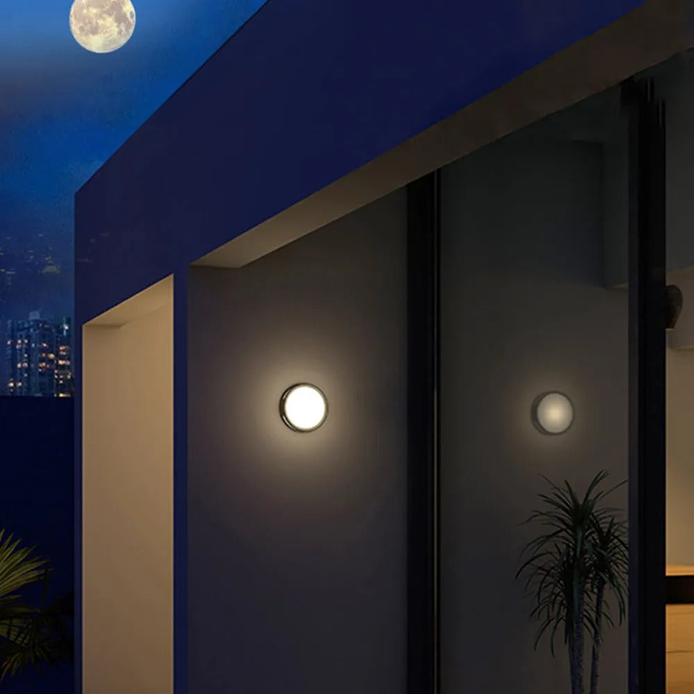 Ray Modern Round Metal Acrylic Outdoor Waterproof Wall Lamp - Lamp Outdoor