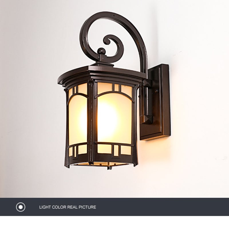 Vintage Striped Glass Shade Waterproof Modern Outdoor Wall Lights - Lamp Outdoor