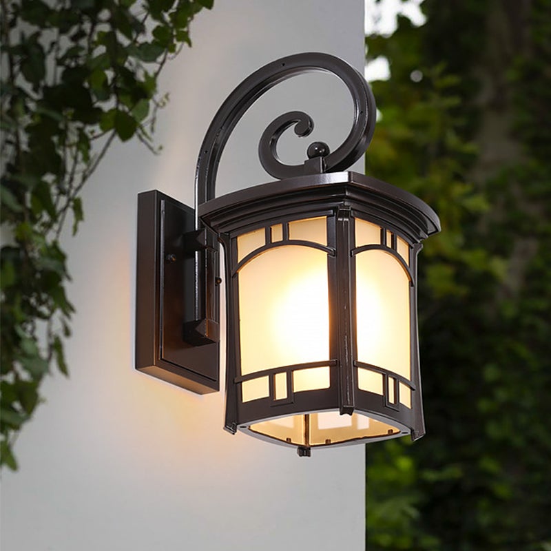 Vintage Striped Glass Shade Waterproof Modern Outdoor Wall Lights - Lamp Outdoor