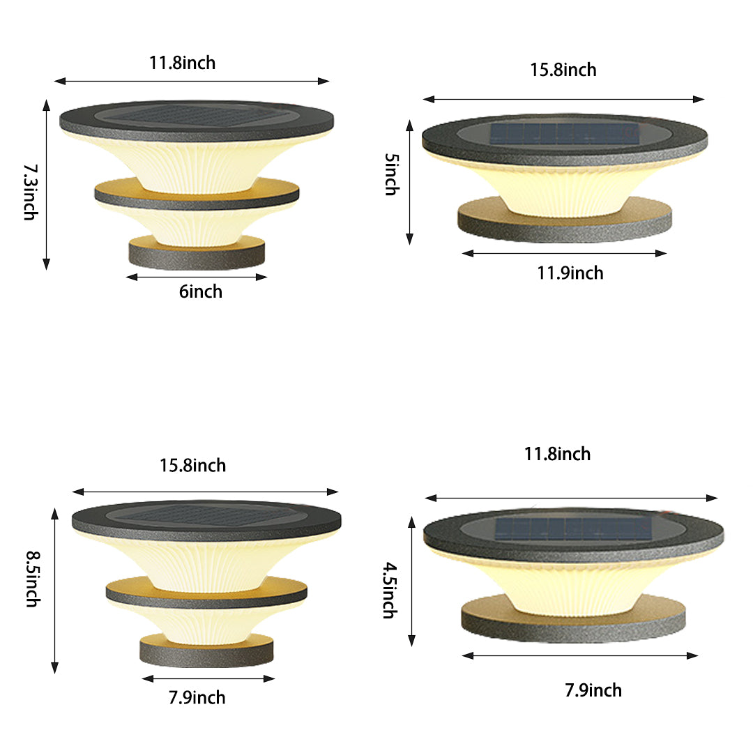 Waterproof Patio Pillar Lights Round Modern - Lamp Outdoor
