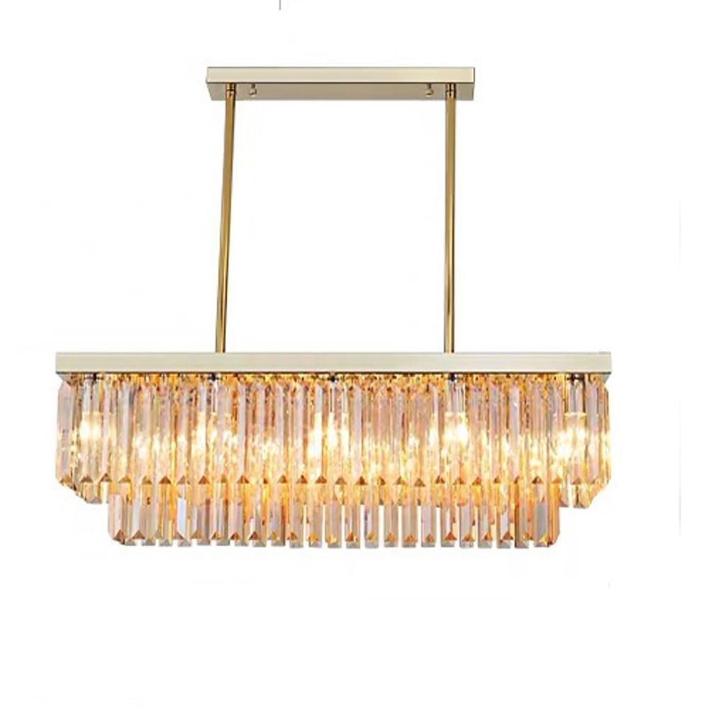 Rectangular Double-layer Crystal LED Industrial Chandeliers Pendant Light - Lamp Outdoor
