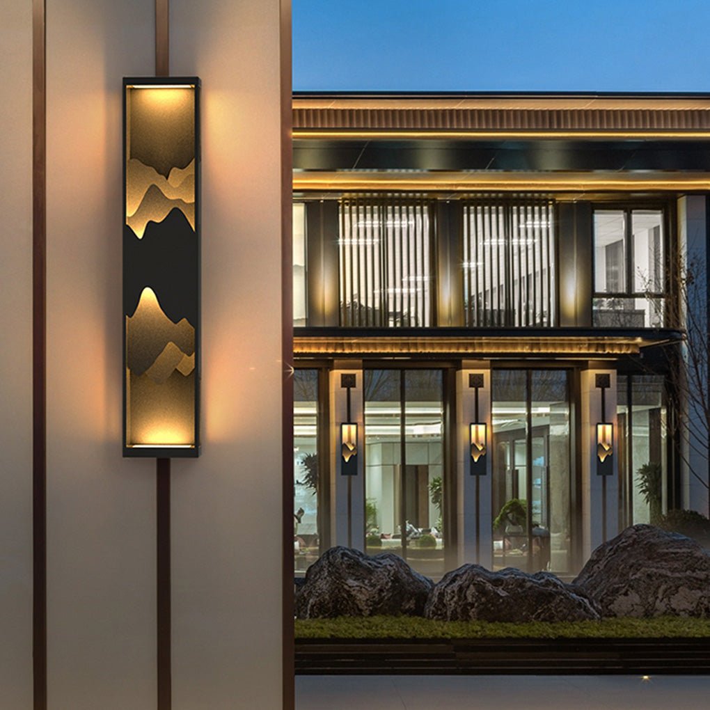 Mountain Scenery LED up Down Lighting Waterproof Solar Wall Lamp Porch Lights - Lamp Outdoor