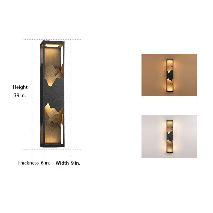 Mountain Scenery LED up Down Lighting Waterproof Solar Wall Lamp Porch Lights - Lamp Outdoor