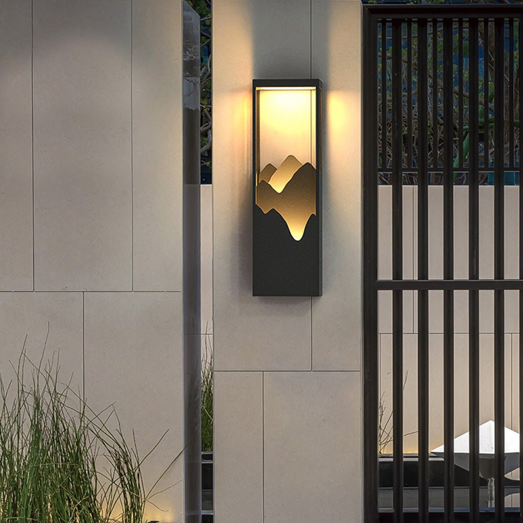 Mountain Scenery LED up Down Lighting Waterproof Solar Wall Lamp Porch Lights - Lamp Outdoor