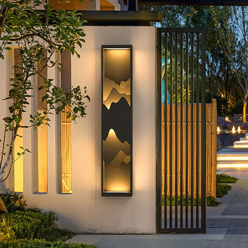 Mountain Scenery LED up Down Lighting Waterproof Solar Wall Lamp Porch Lights - Lamp Outdoor