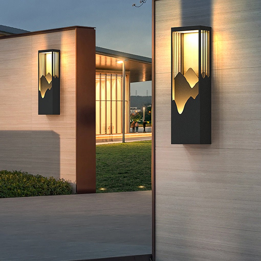 Mountain Scenery LED up Down Lighting Waterproof Solar Wall Lamp Porch Lights - Lamp Outdoor