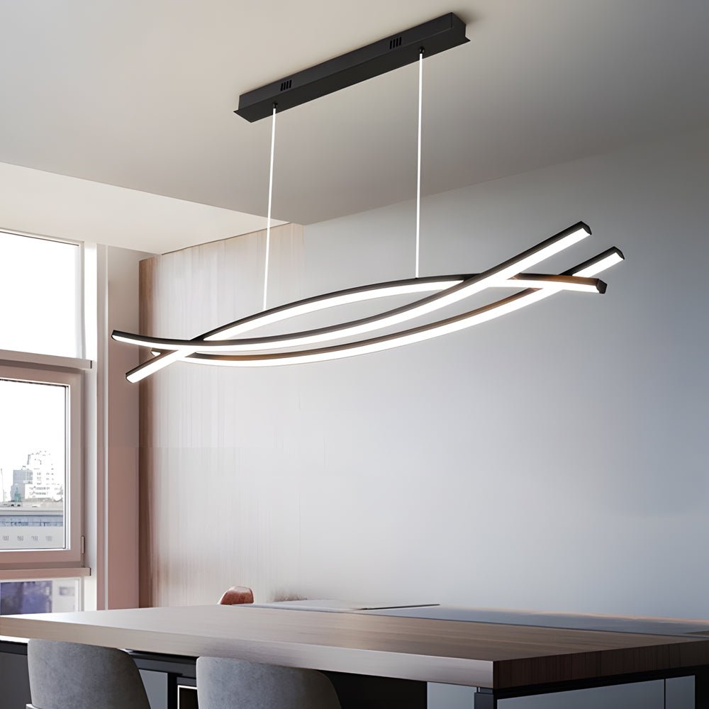 Long Lines LED Dimmable Chandelier Dining Room Light Fixtures - Lamp Outdoor