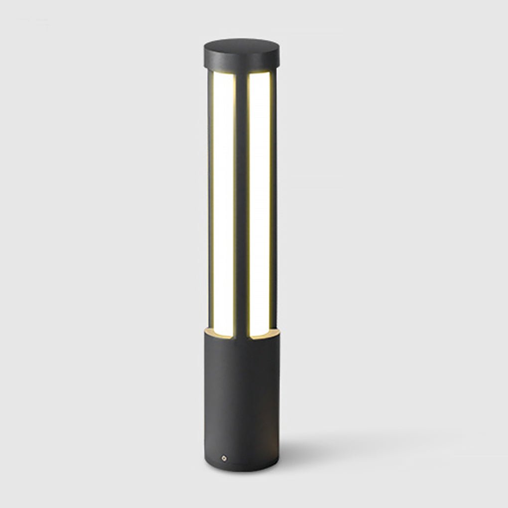 Cylinder Shaped LED Black Modern Outdoor Landscape Bollard Lights - Lamp Outdoor