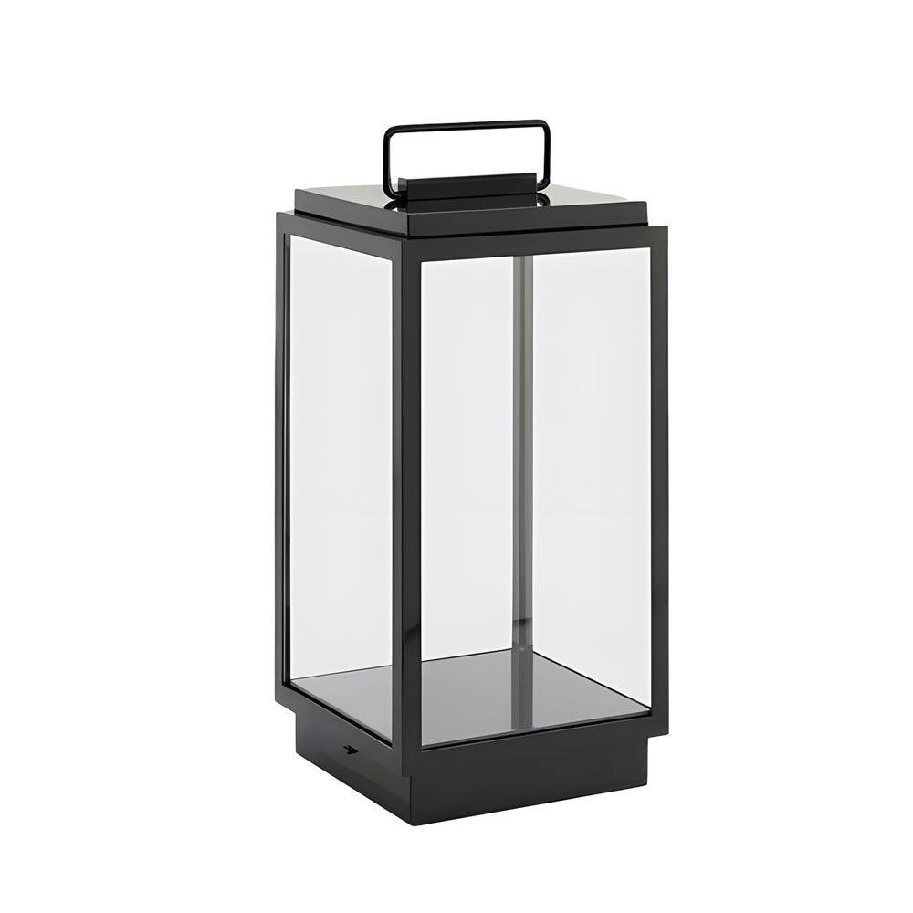 Modern 11-In Glass LED Portable Outdoor Lanterns - Hardwired - Lamp Outdoor