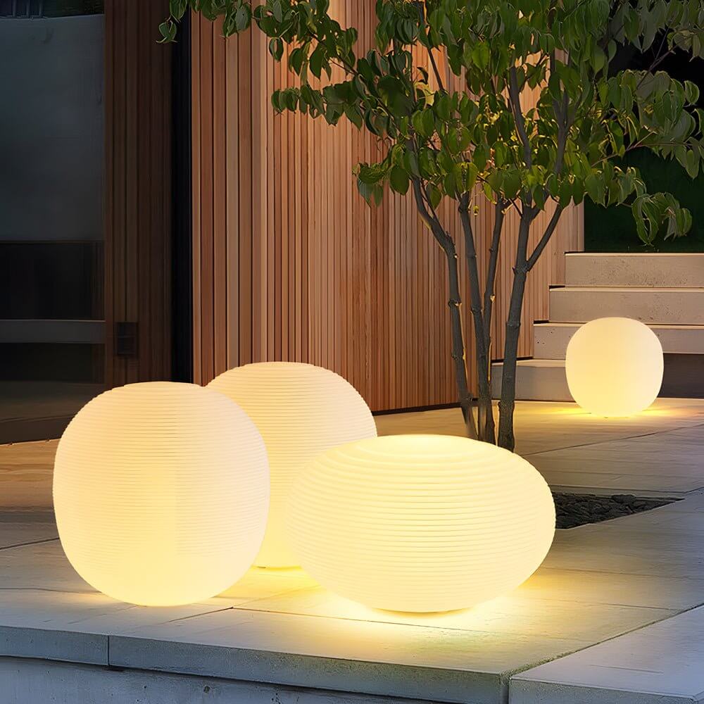 Modern Hardwired Outdoor Floor Lantern Warm LED Light in 13.4 inch & 15.7 inch Stylish for Garden - Lamp Outdoor