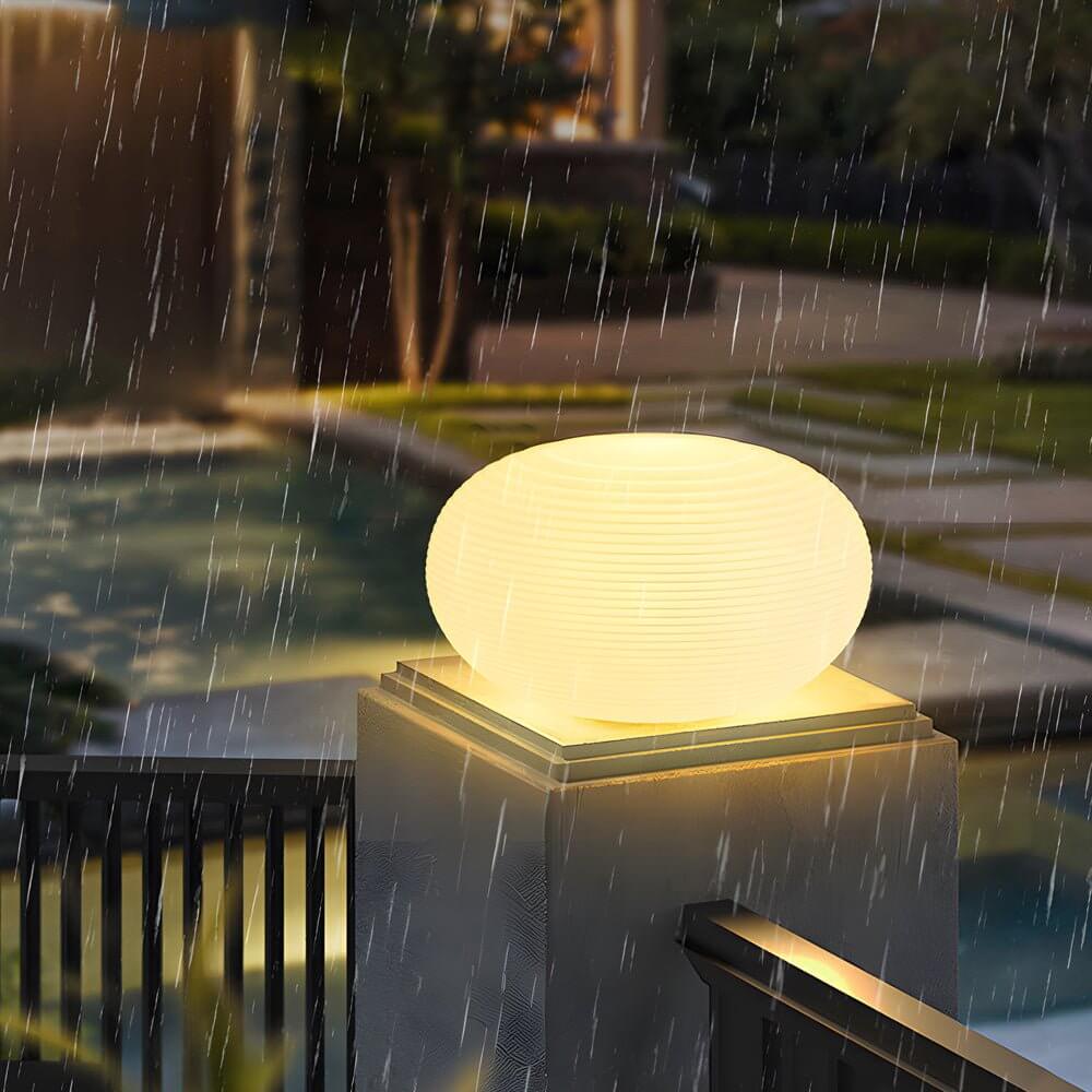 Modern Hardwired Outdoor Floor Lantern Warm LED Light in 13.4 inch & 15.7 inch Stylish for Garden - Lamp Outdoor