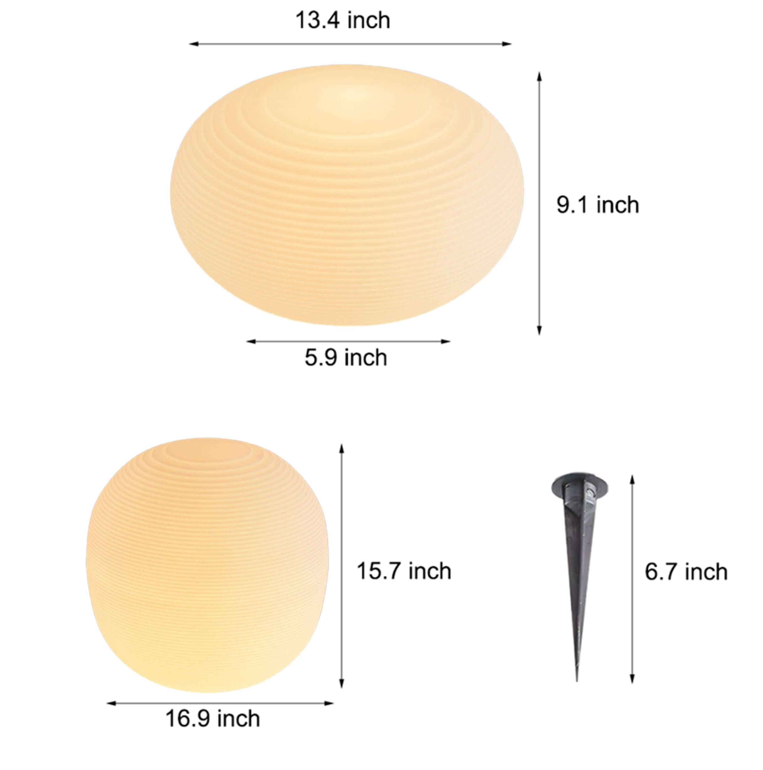 Modern Hardwired Outdoor Floor Lantern Warm LED Light in 13.4 inch & 15.7 inch Stylish for Garden - Lamp Outdoor