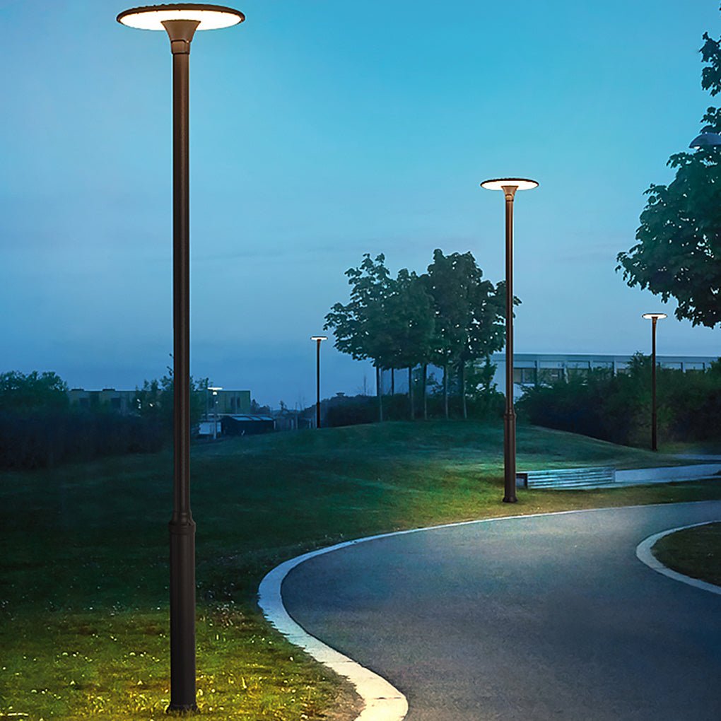 Round Waterproof LED Gray Modern Public Lighting Outdoor Pole Lights - Lamp Outdoor