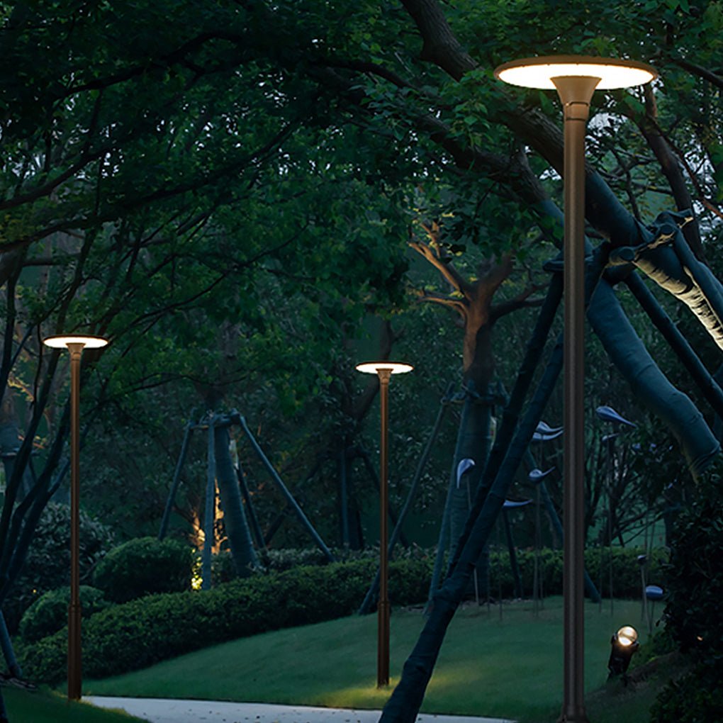 Round Waterproof LED Gray Modern Public Lighting Outdoor Pole Lights - Lamp Outdoor