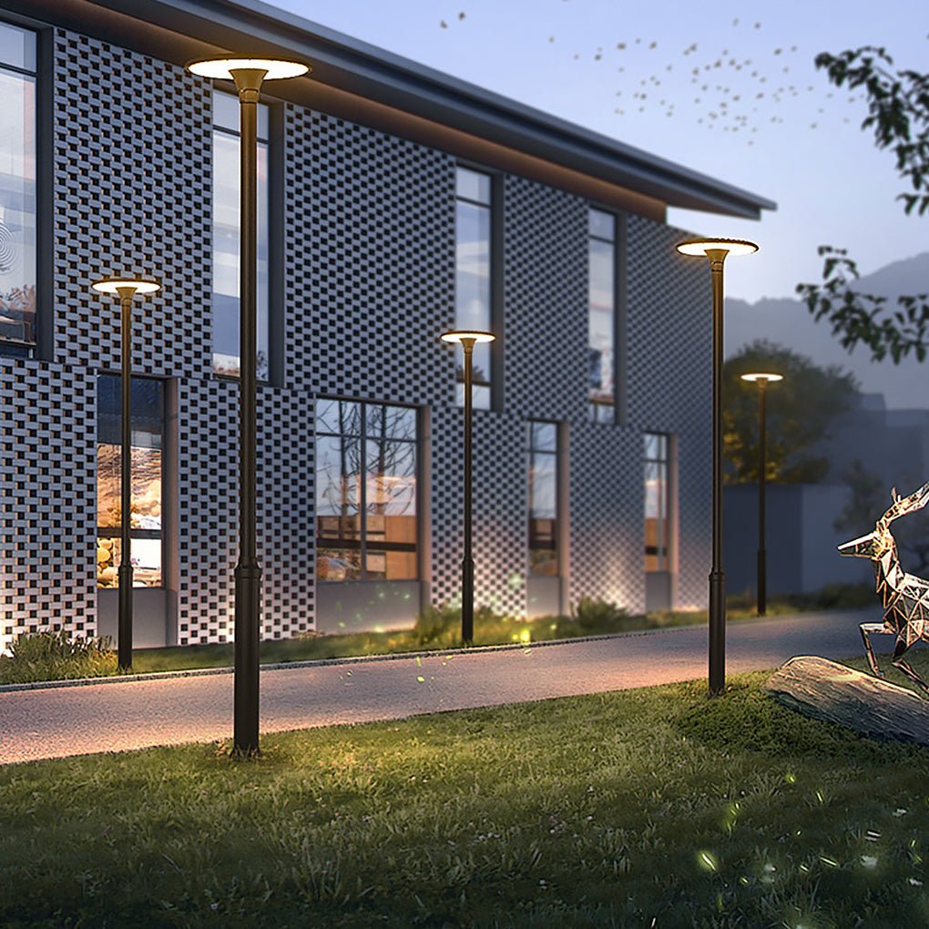 Round Waterproof LED Gray Modern Public Lighting Outdoor Pole Lights - Lamp Outdoor