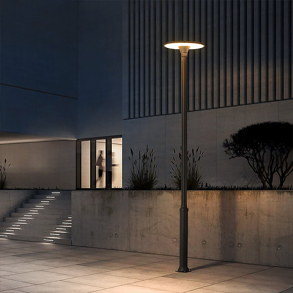 Round Waterproof LED Gray Modern Public Lighting Outdoor Pole Lights - Lamp Outdoor