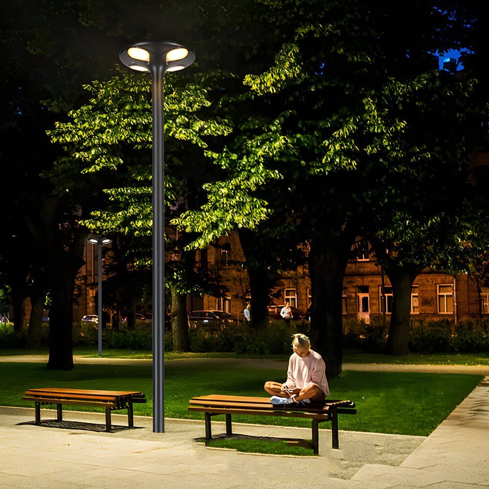 Outdoor Black LED Solar Lamp Post Street Light - Lamp Outdoor